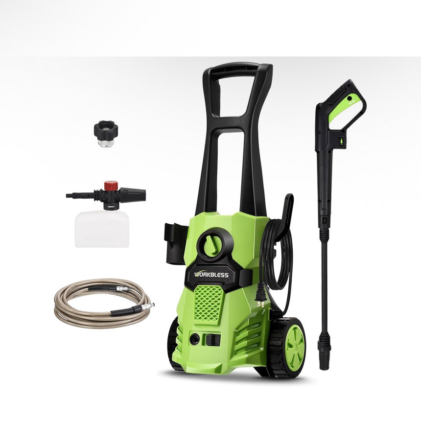 WorkBless 1200 PSI Electric Power Pressure Washer With Angle-Adjustment Nozzle, Green