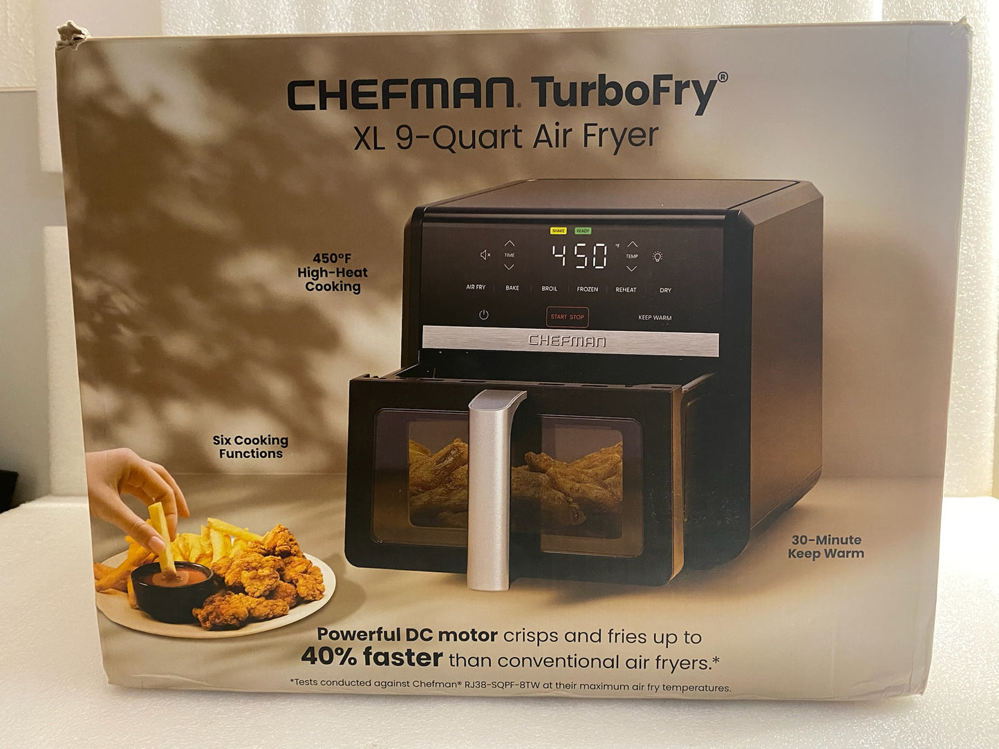 Chefman TurboFry XL 9-Quart Air Fryer, Black - (READ)
