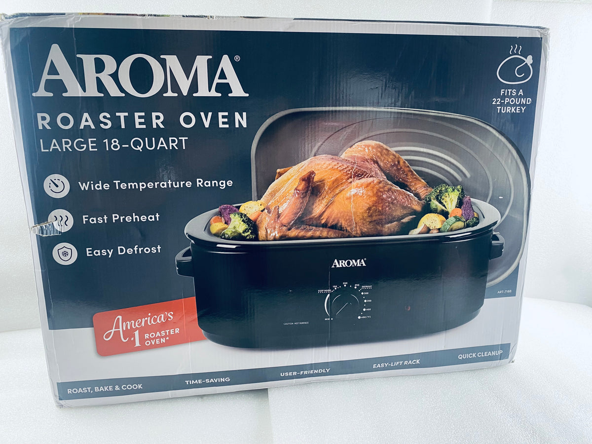 New Other Aroma Large 18-Quart Roaster Oven, Black