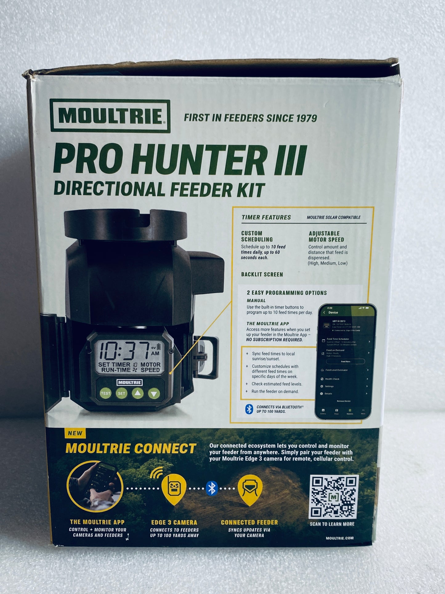 New Other Moultrie 40lb All Direction Hanging Deer & Fish Pond Feeder, Bluetooth