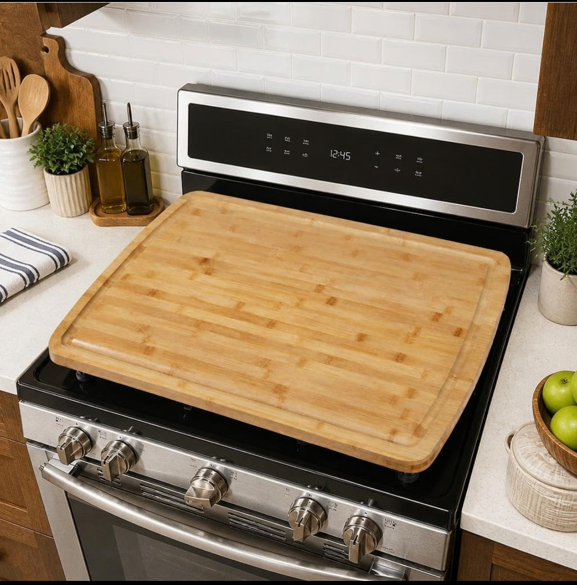 New Open Box GarveeHome 30” x 20” Wood Stove Top Covers For Stoves, Natural