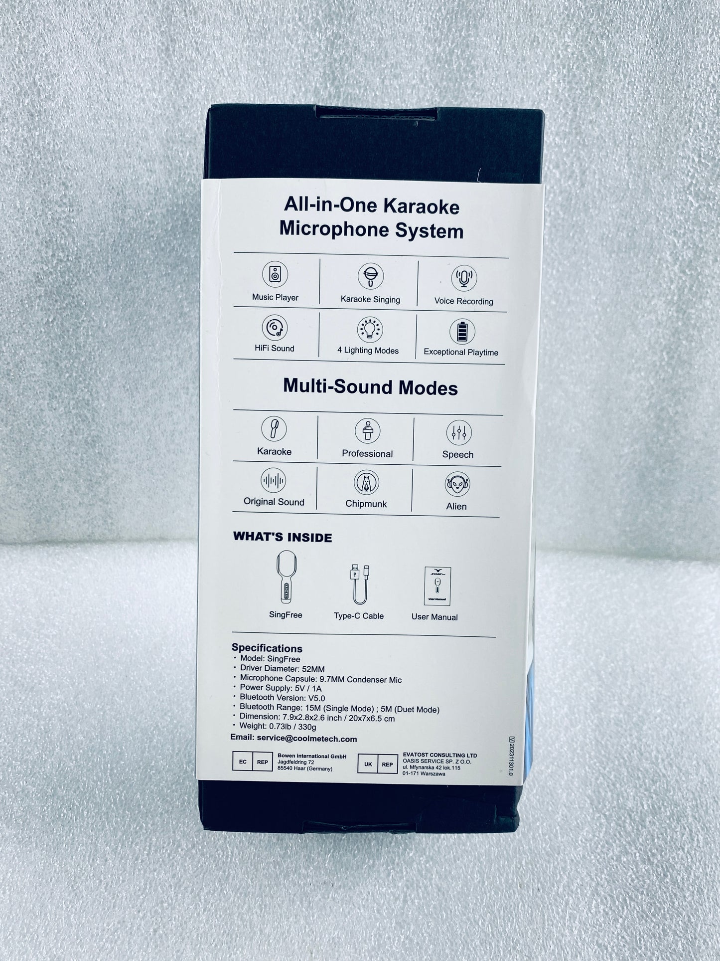 New Open Box StageSound Portable Bluetooth Karaoke Mic Speaker W/ Dynamic Lights