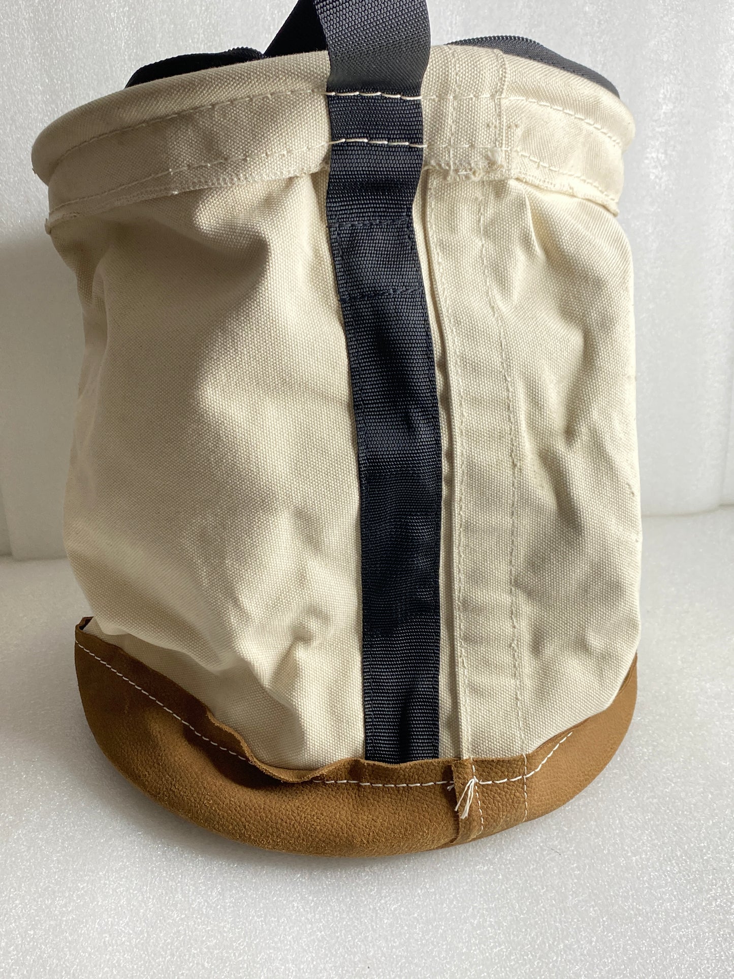 Klein Tools 17" H/14” W 150lb. Canvas Bucket With Zip-Close Top & Leather Bottom