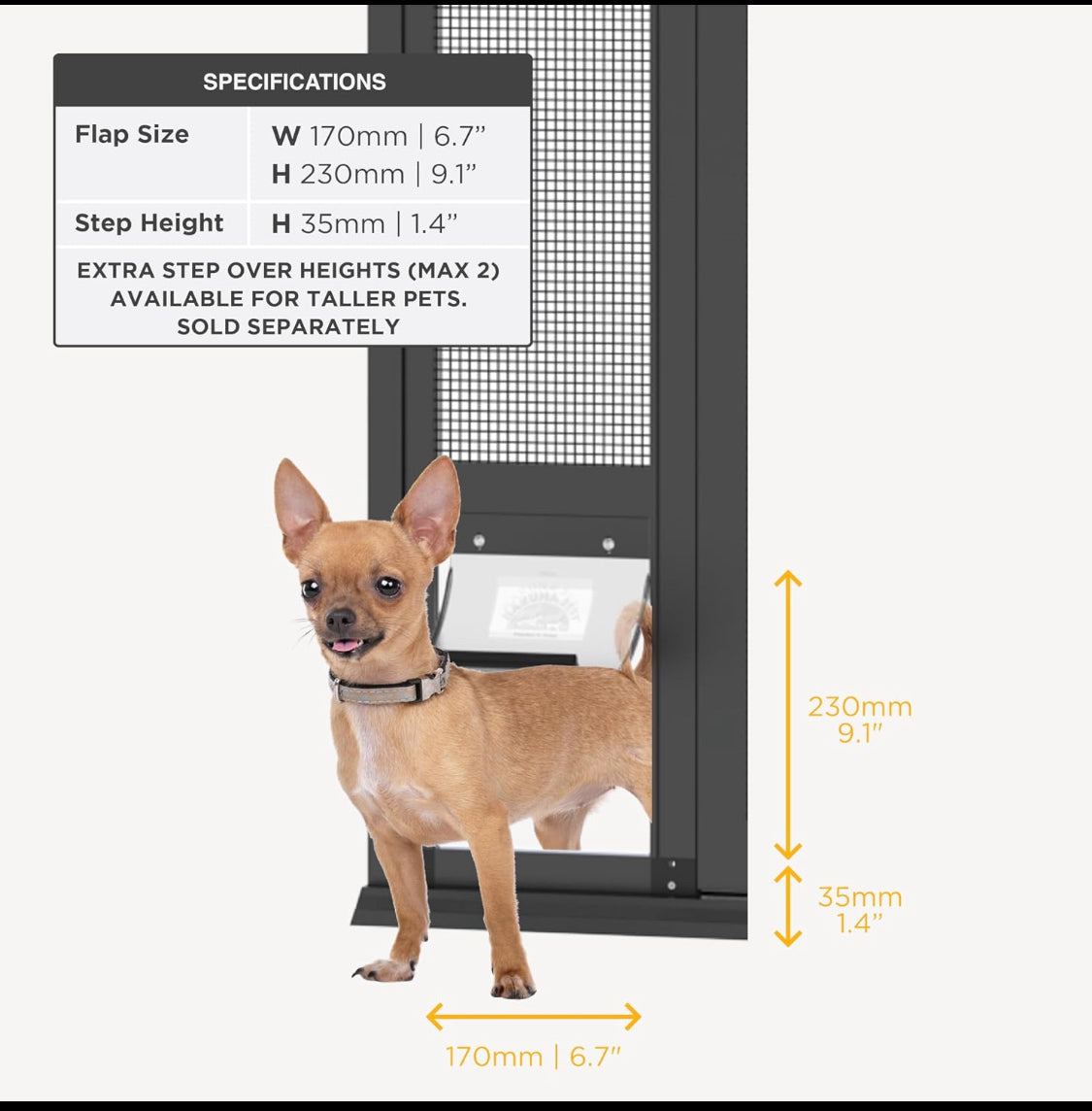 New Open Box Hakuna Pets Mesh Patio Pet Door (V2)+Clear Weather Resistant Panel