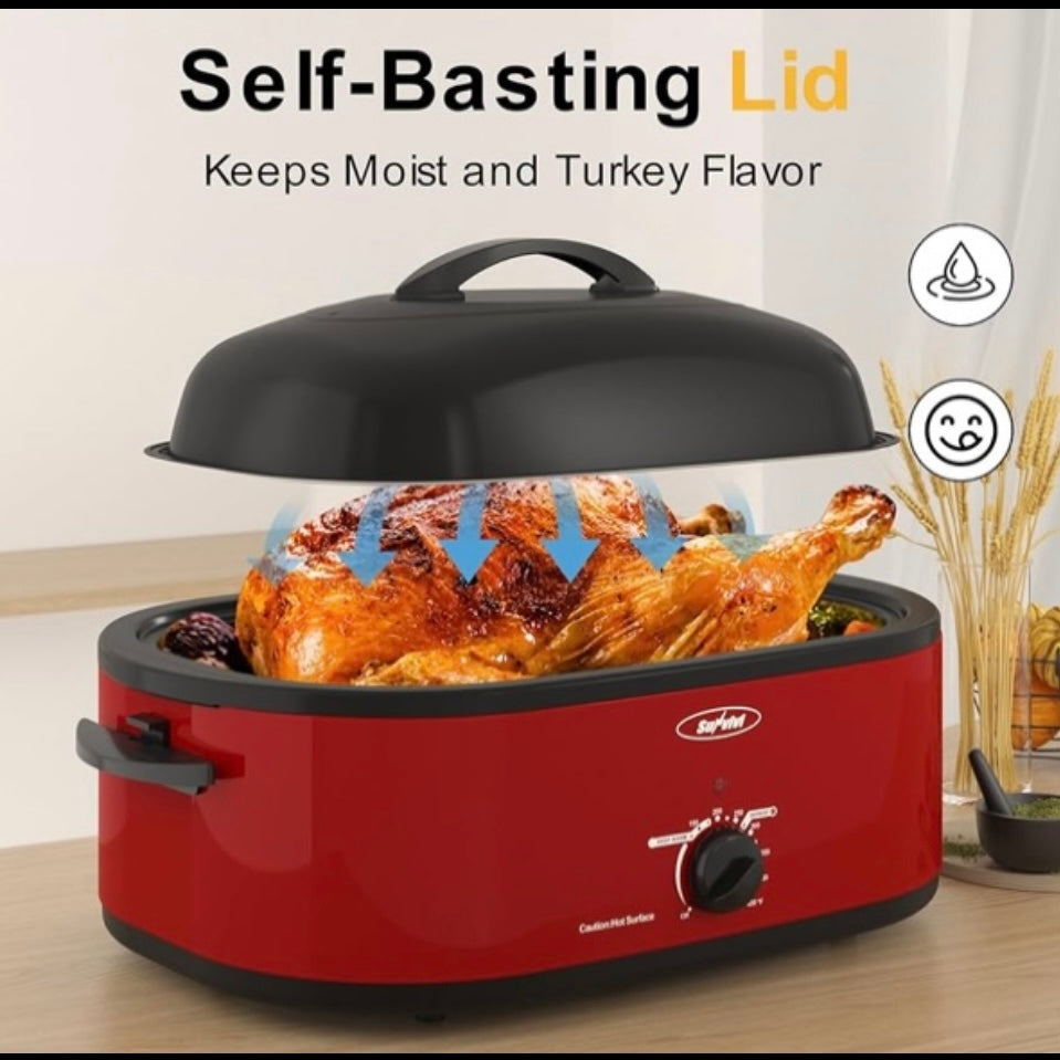 New Sunvivi Classical 20 Quart Roaster Oven ZER001RD-11-SV, Red