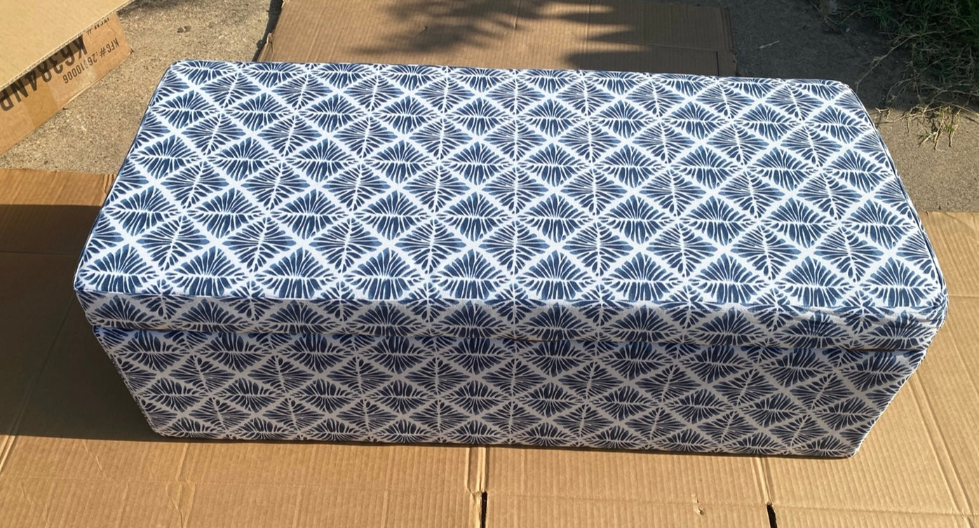 New Other HomePop 36" Decorative Storage Bench, Blue Geometric Pattern