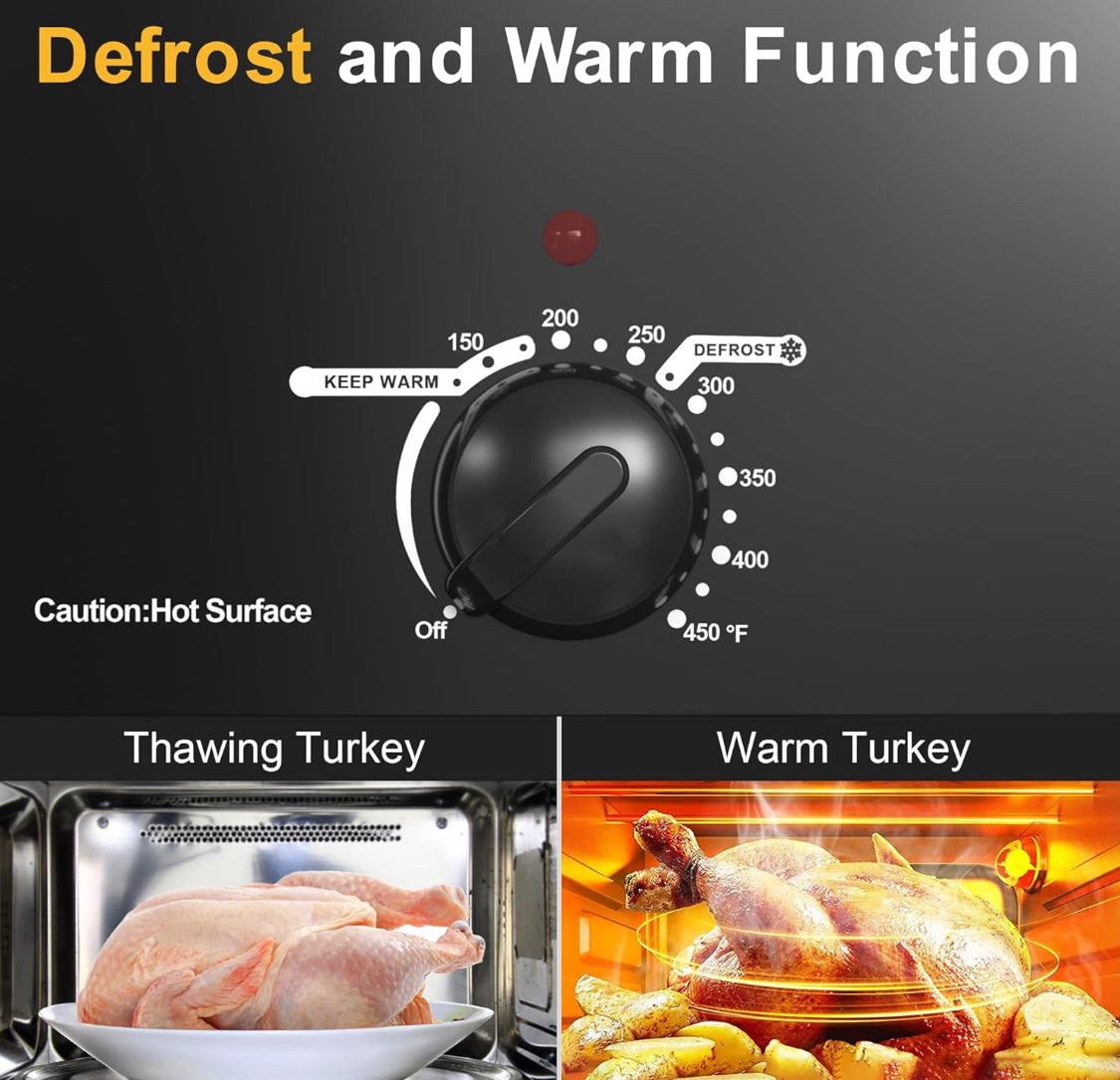 New Sunvivi 22lb 18 Quart Electric Roaster Oven With Self-Basting Lid, Black