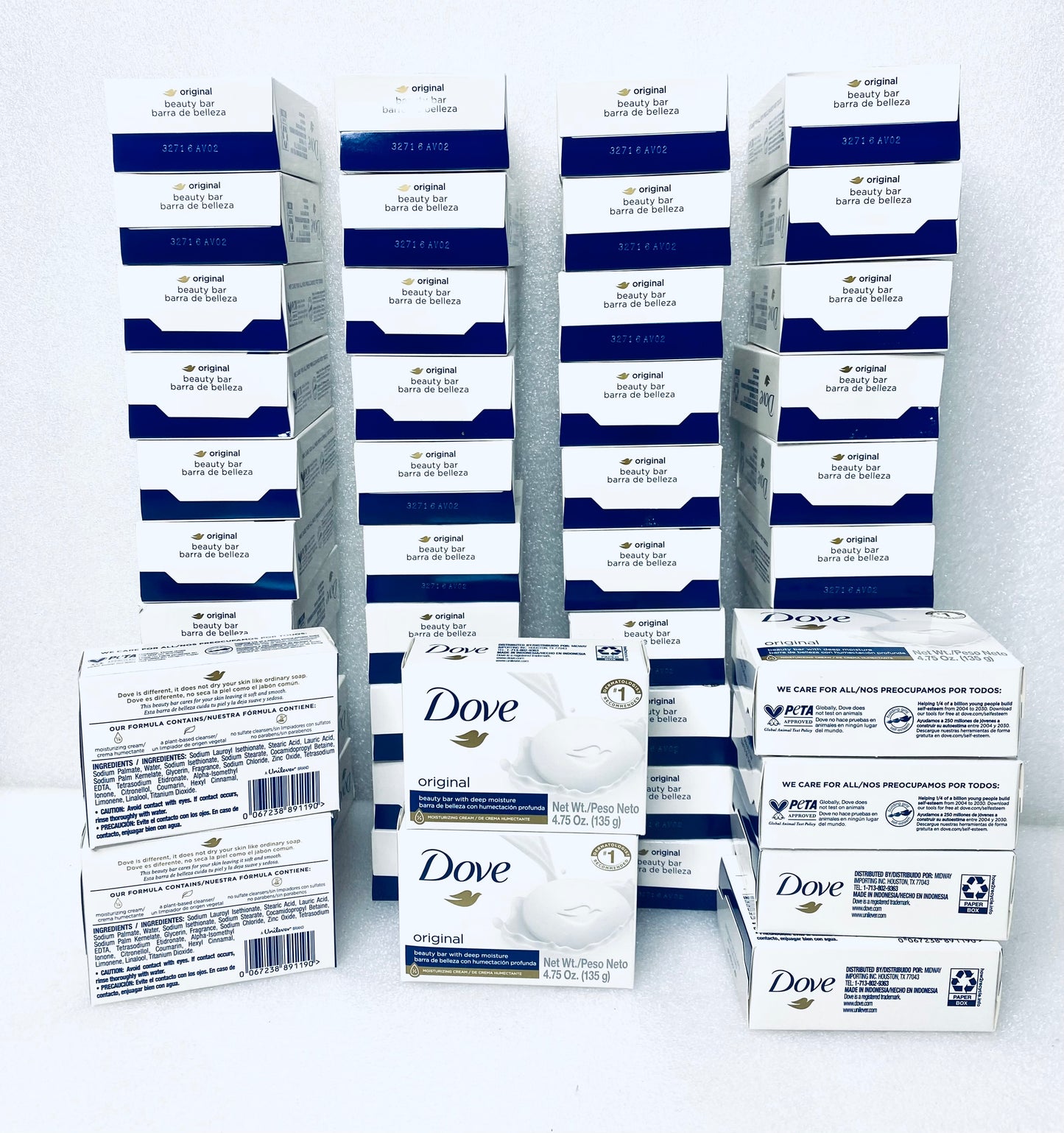 Lot Of 48 - New Dove Original Beauty Bar With Deep Moisture Soap, 4.75 oz Each