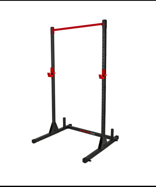 CAP Barbell Multi-Functional Power & Squat Rack With Bar Holder, Black/Red