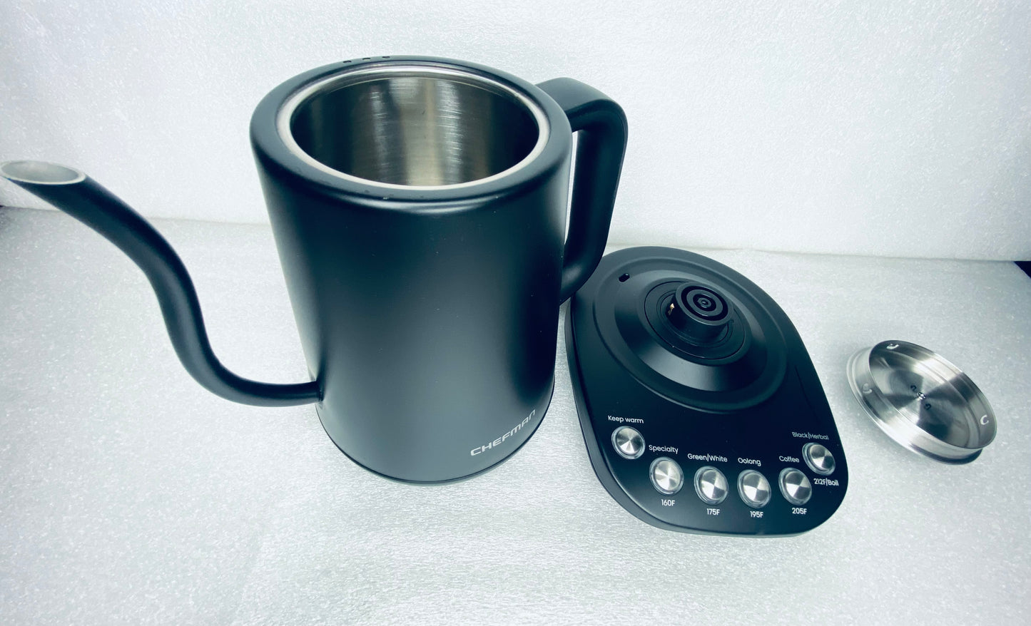 new Other - Chefman True Temp Gooseneck 1500W Kettle Electric, RJ11-GN - (READ)