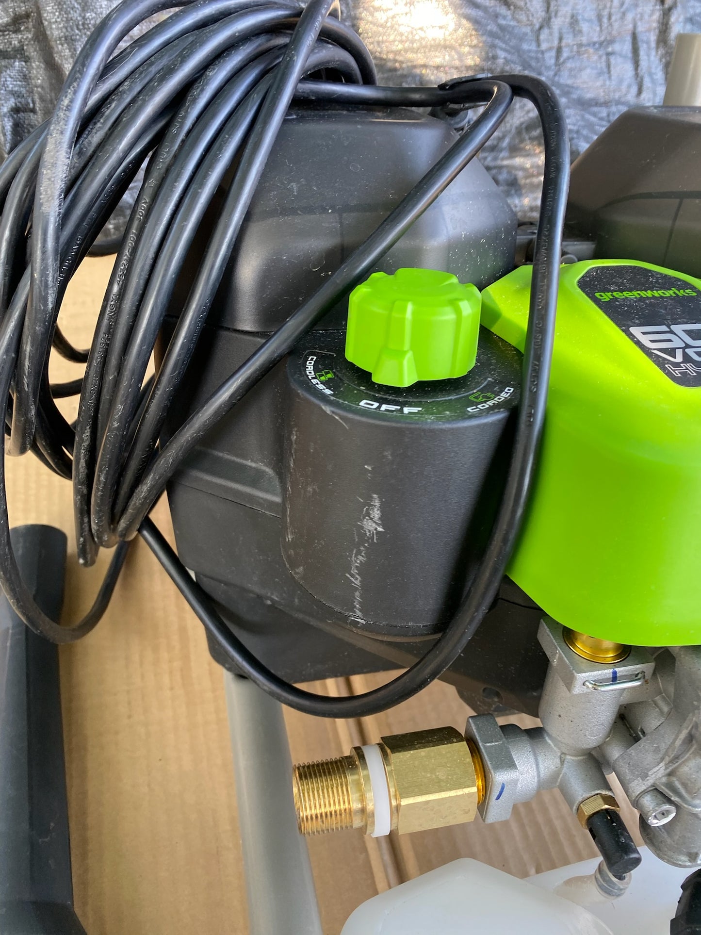 Greenworks 60V 1800PSI Max 1.1 GPM Hybrid 120V/Cordless Electric Pressure Washer