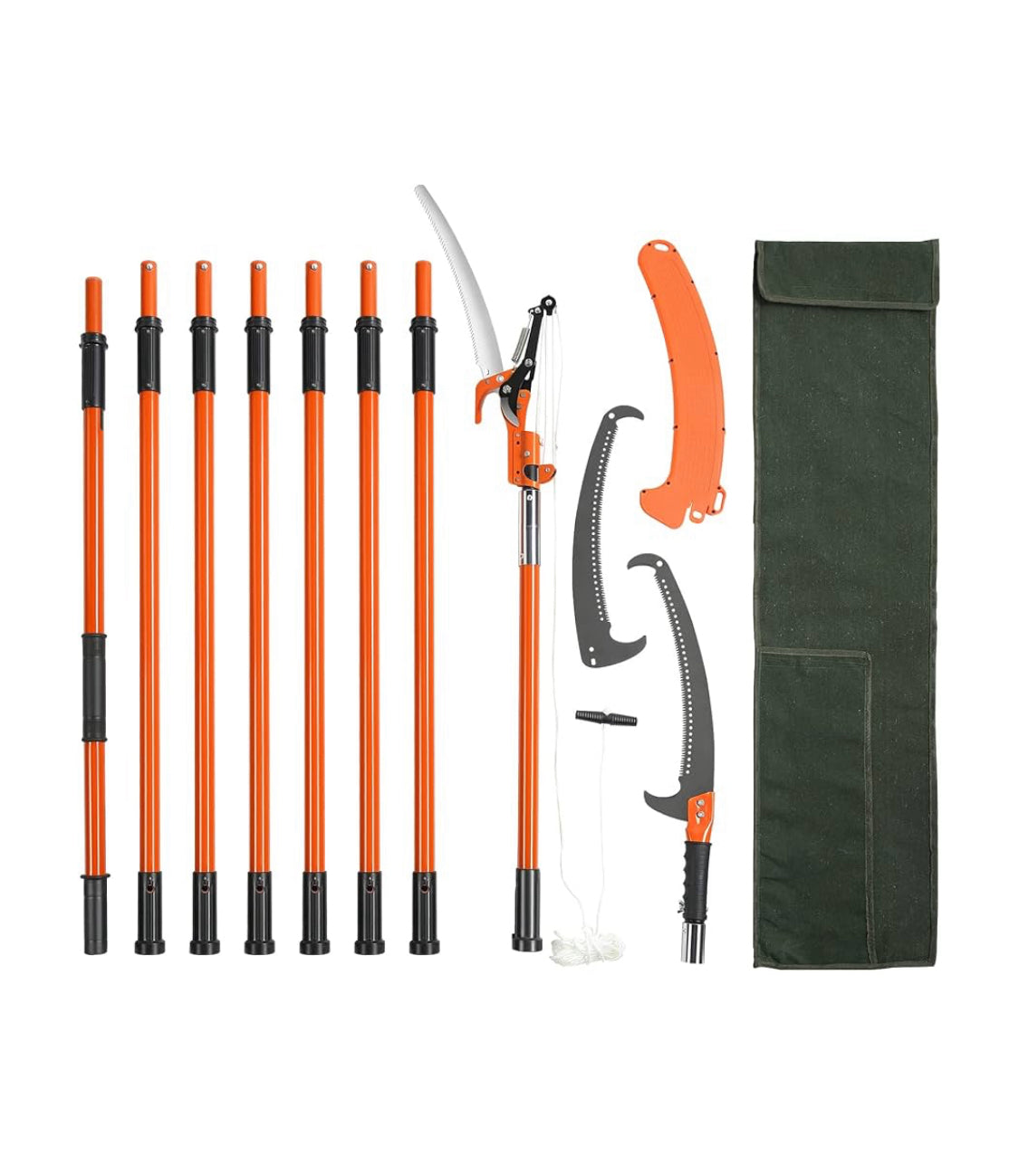 New Other VEVOR 7.3-27 ft Extendable Tree Pruner/Manual Pole Saw, Orange/Black