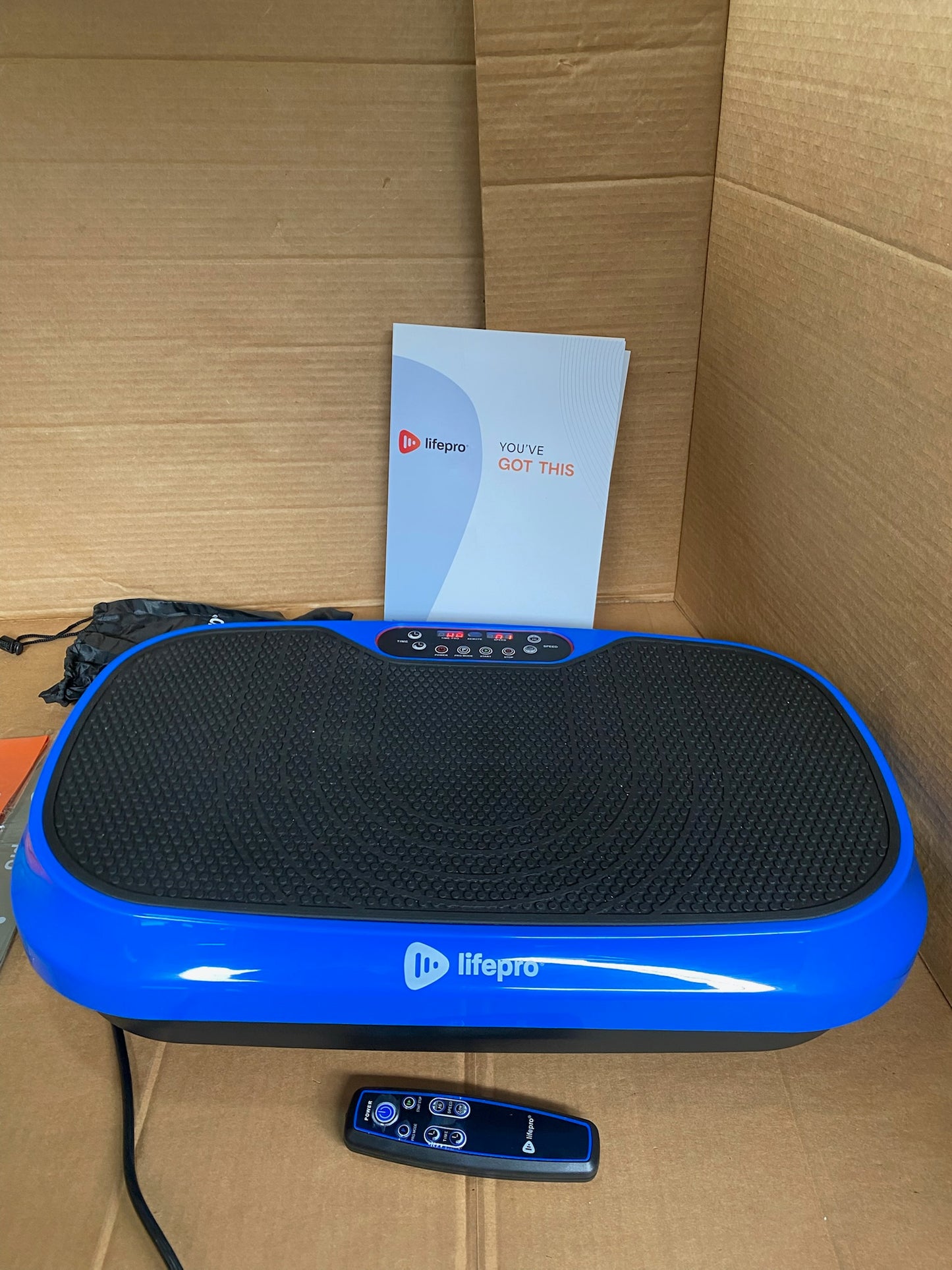 New Open Box Lifepro Waver Mini Vibration Plate Exercise Machine, Blue