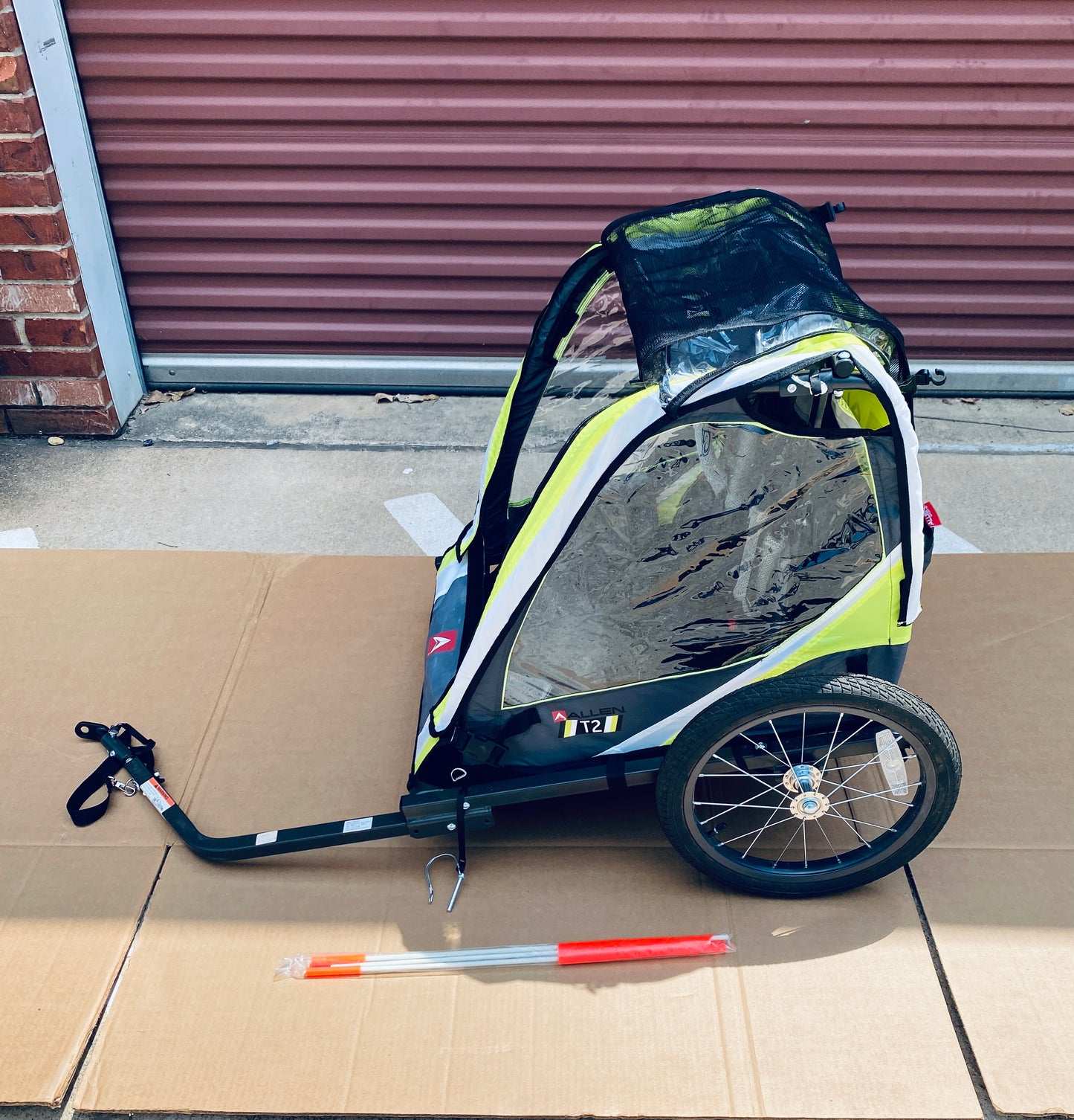 Allen Sports Deluxe Steel 2 Child Bike Trailer, Green