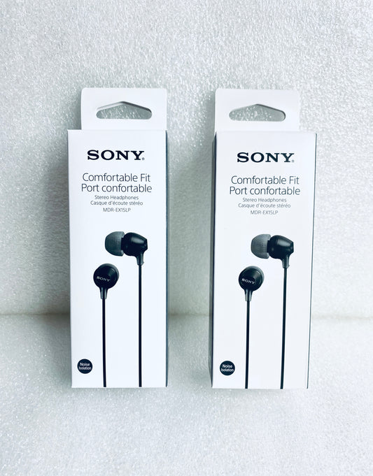 Lot Of 2 New - Sony In-Ear Earbud Headphones With Noise Isolation, Black