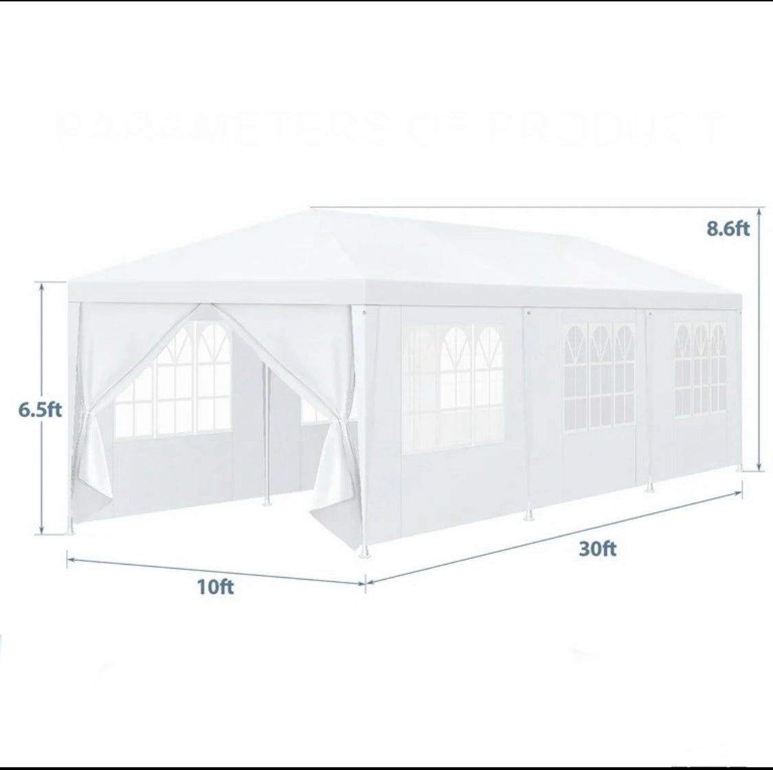 New Other Hoteel 10’ x 30’ White Party Tent Canopy With 8 Removable Walls