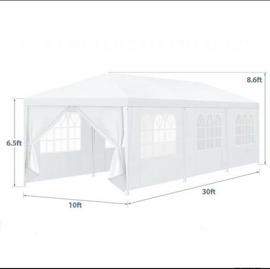 New Other Hoteel 10’ x 30’ White Party Tent Canopy With 8 Removable Walls