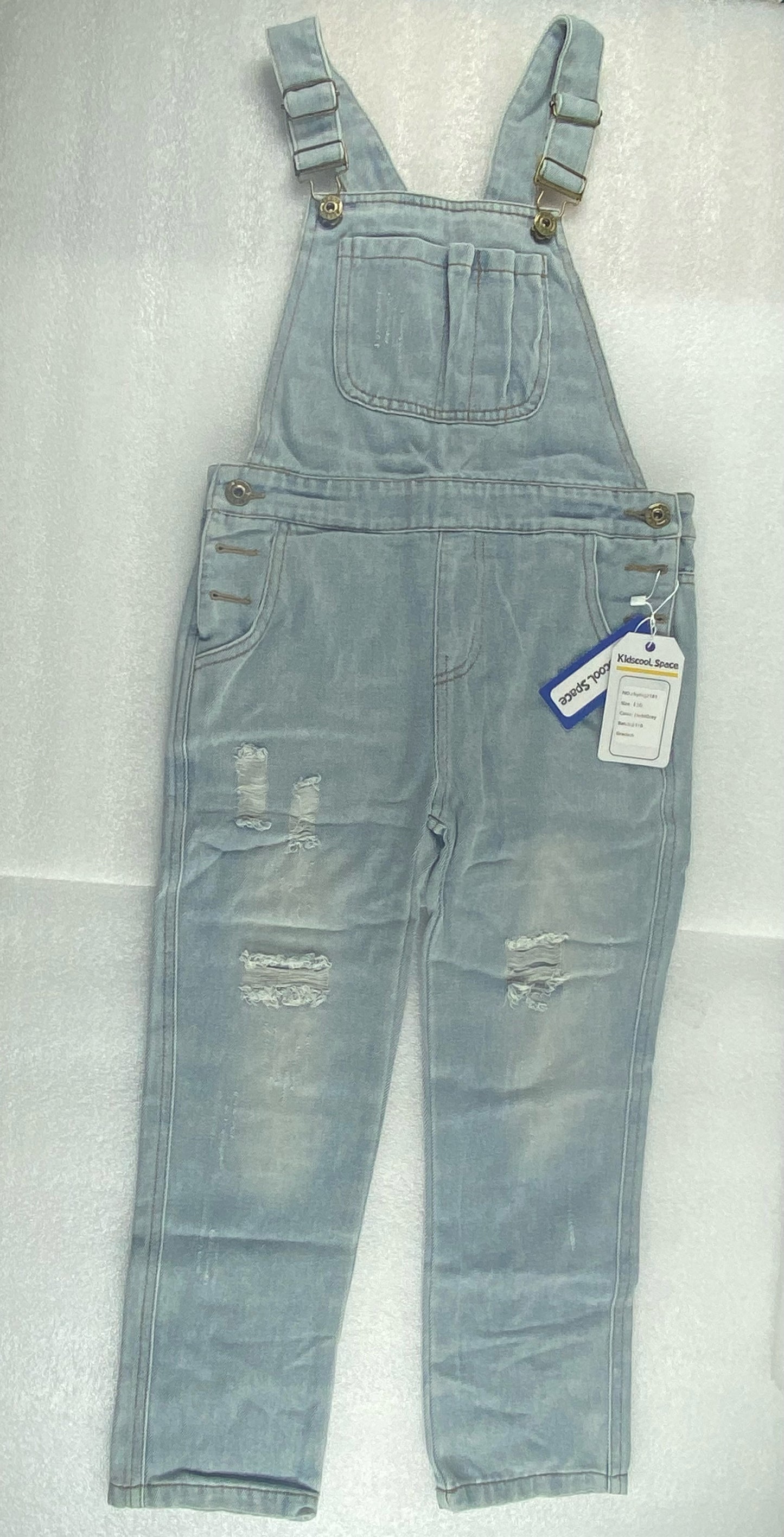 New Kidscool Space Size 8 Overall Denim, Light Grey