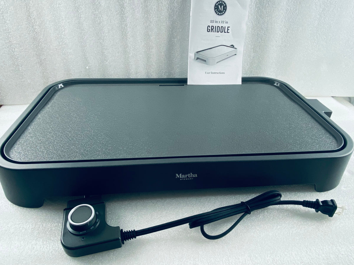 New Other Martha Stewart 22” x 12” Griddle, Caviar Gray