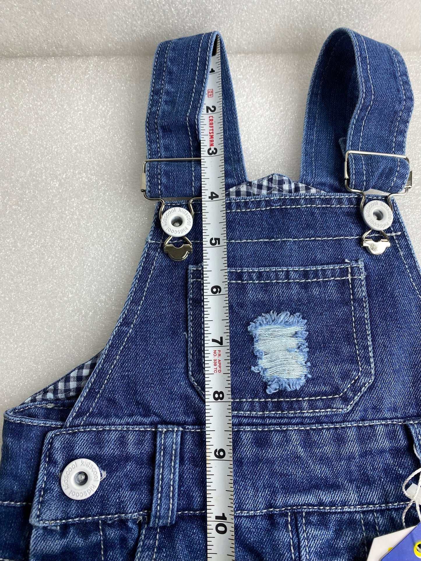 New Kidscool Space Size 12-18 M Baby Overall Small Bib Pocket Denim Workwear