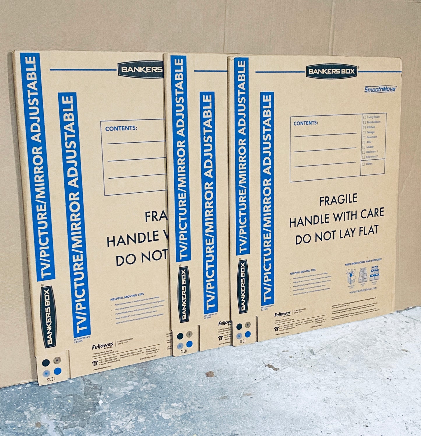 Lot Of 4 New Other-Bankers Box TV/Picture/Mirror Adjustable Boxes, 60” L x 40” W
