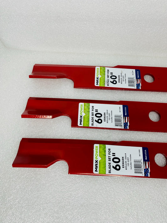 Set Of 3 - New Other MaxPower 561139B Heavy Duty Blades For 60" Cut Exmark
