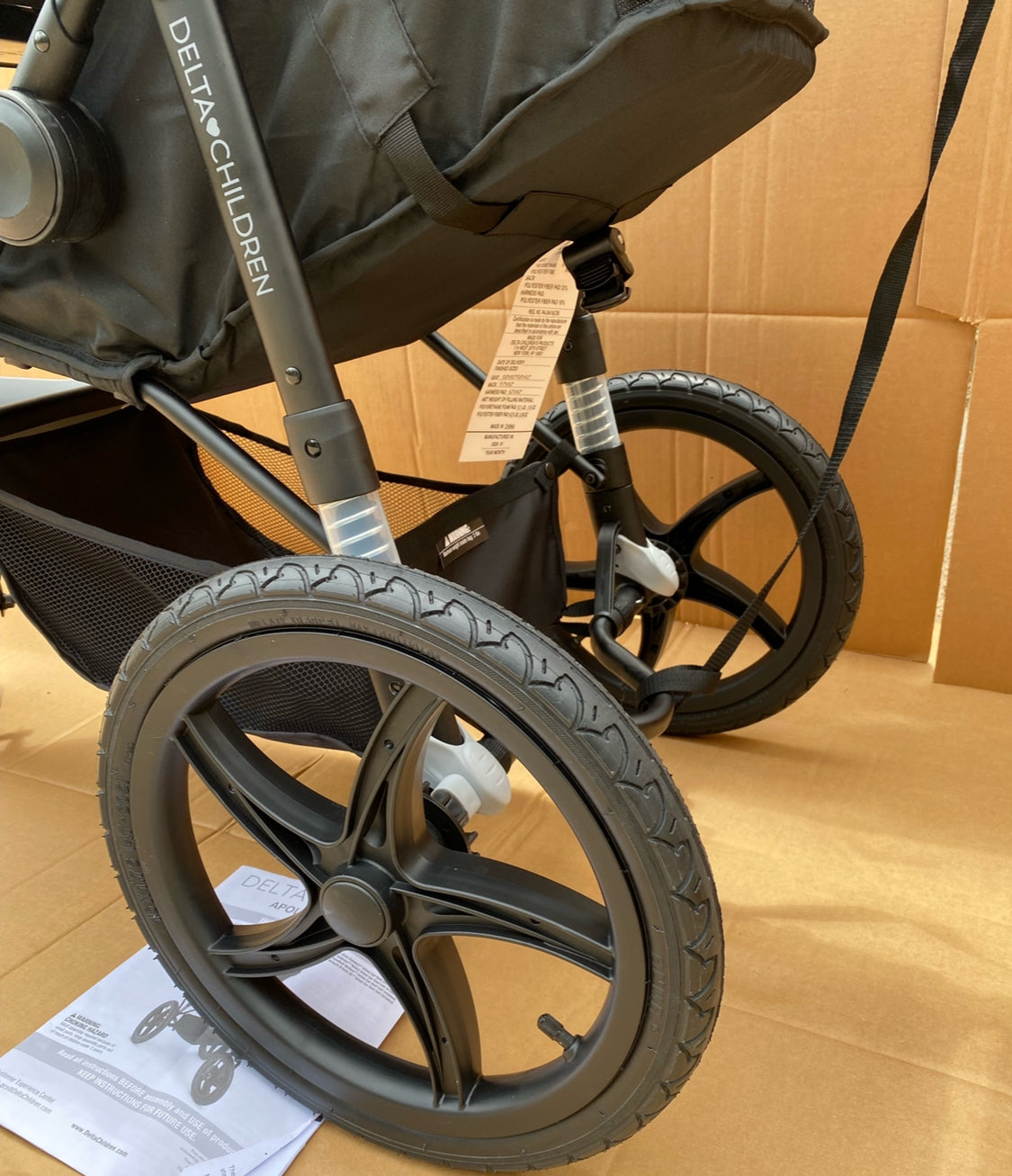 Like New Delta Children Apollo Jogging Stroller W/ Shock Absorbing Frame, Black