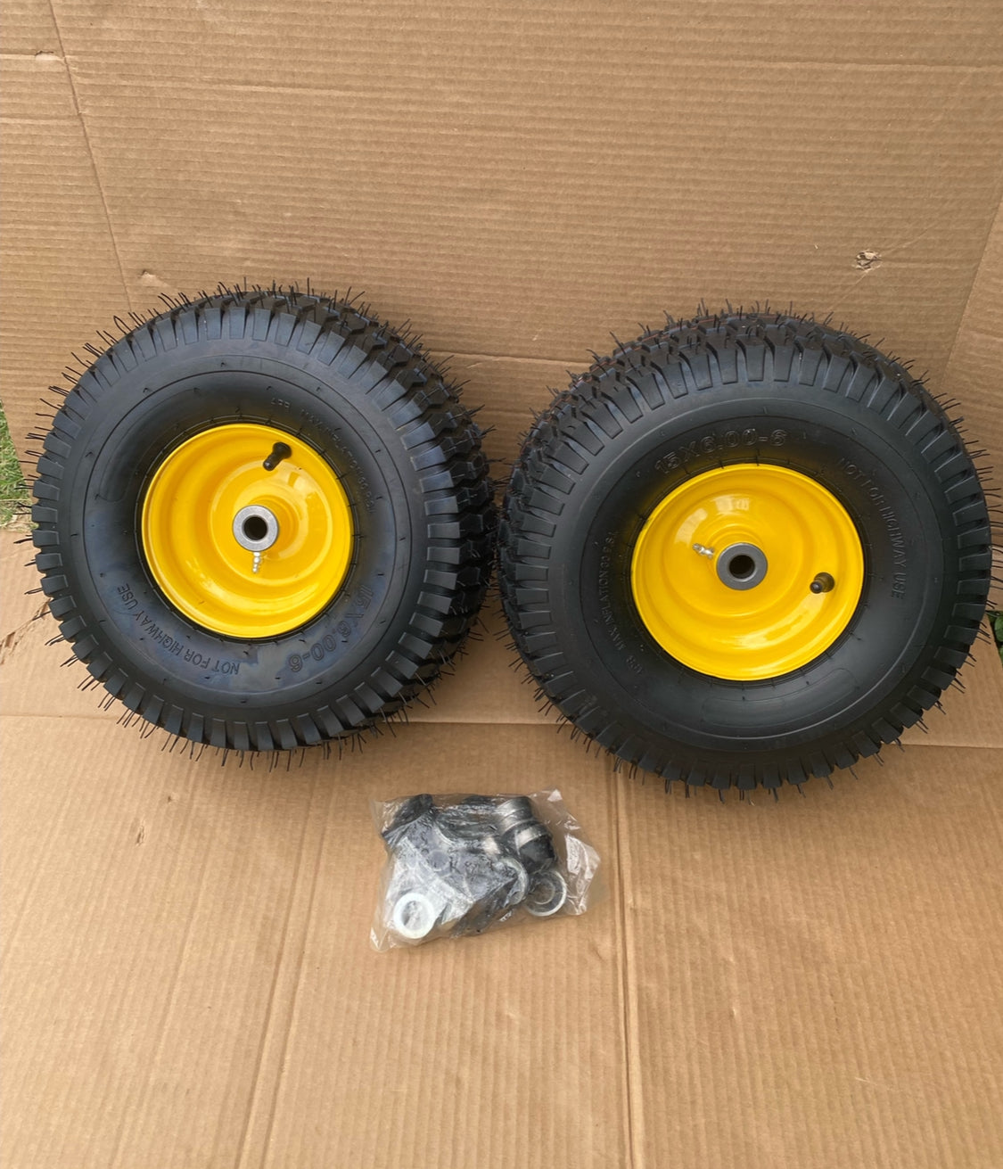Set Of 2–New Other Wiltire 15x6.00-6 Tire & Wheel Riding Lawn Mower Front Tires