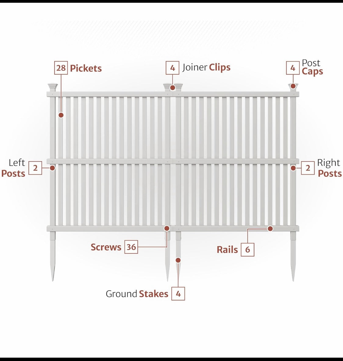 New Other Enclo Wilmington 45.5” H x 36.5” W 2 Panel White Privacy Screen Vinyl