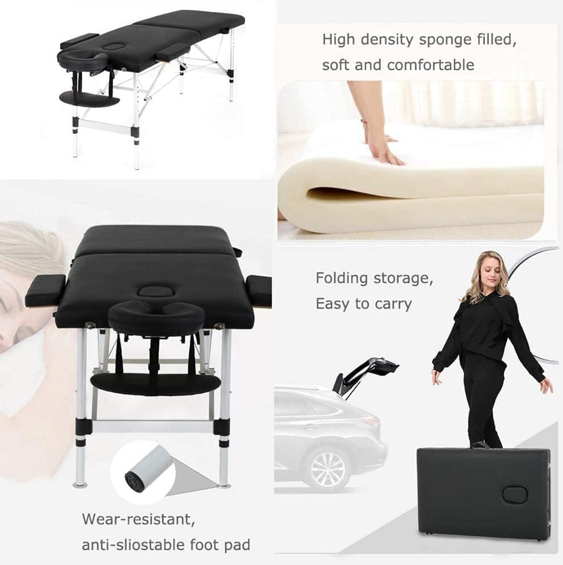 New Other PayLessHere 24” Wide Foldable/Portable Massage Bed/Table Black