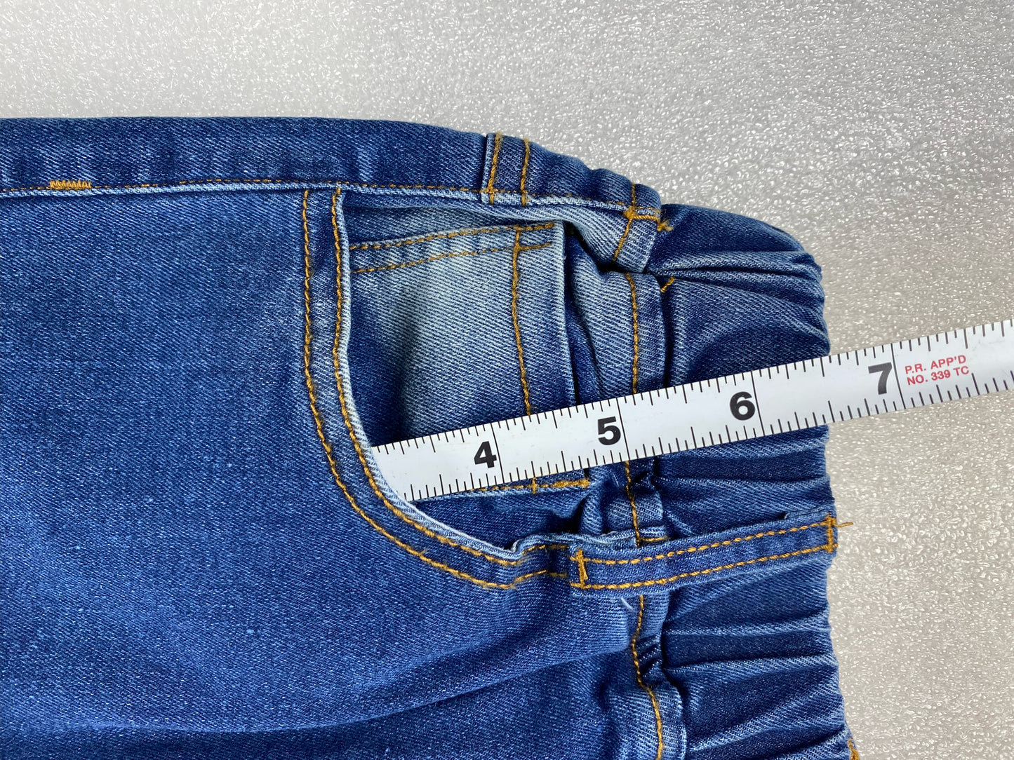 New Kidscool Space Size 10 Ribbed Elastic Waist Embroidered Denim Pants, Blue