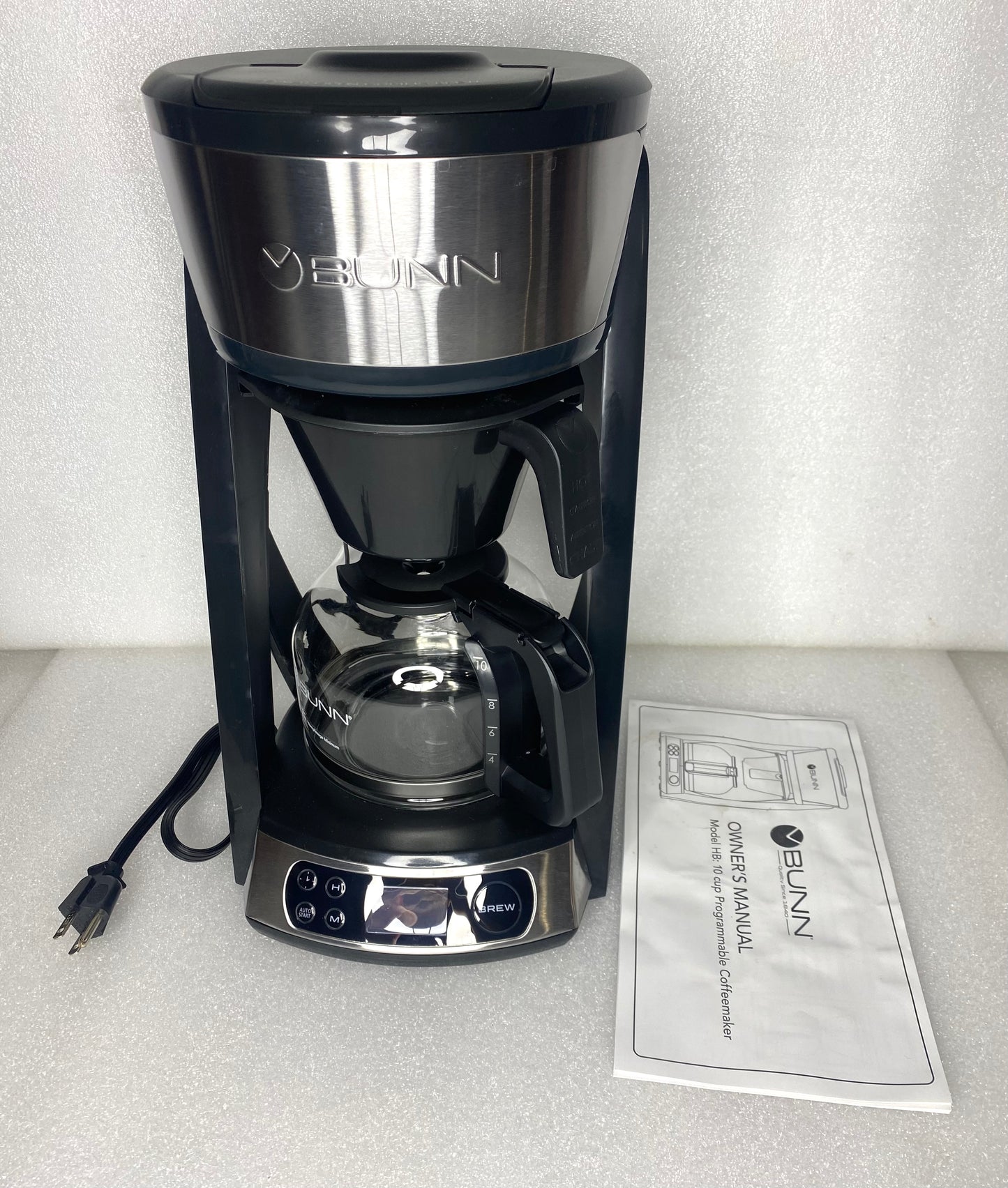 BUNN Heat & Brew Programmable Coffee Maker 10 Cup, Stainless Steel