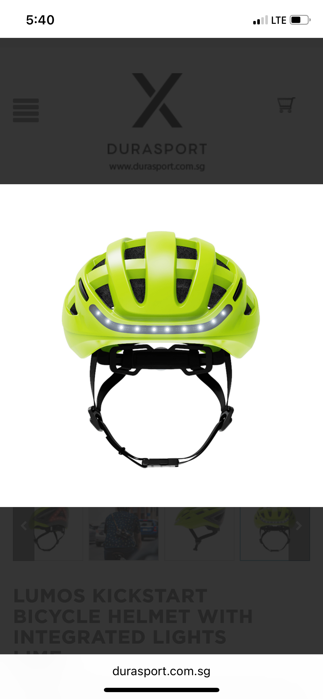 New Other Lumos Kickstart II M/L Electric Lime Smart Bike Helmet With Remote