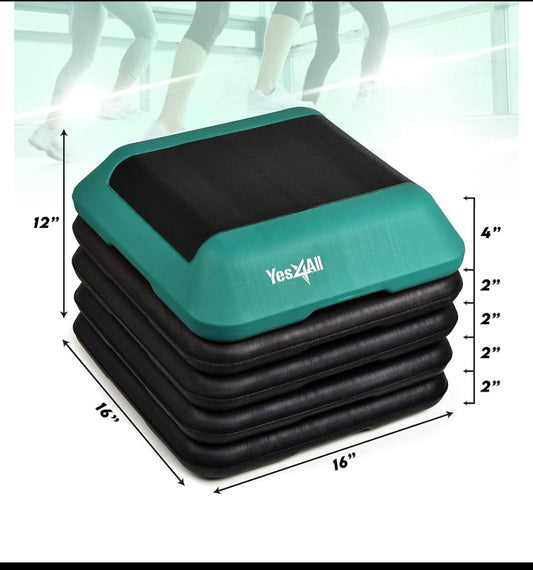 New Other Yes4All 16"x16" Adjustable Height Step Aerobic Platform With 4 Risers