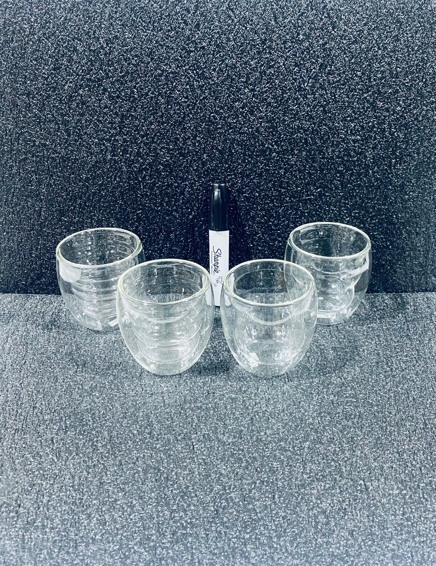 #153 - Lot Of 4 - Ozeri Tumbler Double Wall Thermal I Glass 8 oz Coffee/Tea/Bar Glass - (IN CONDITION AS SHOWN)