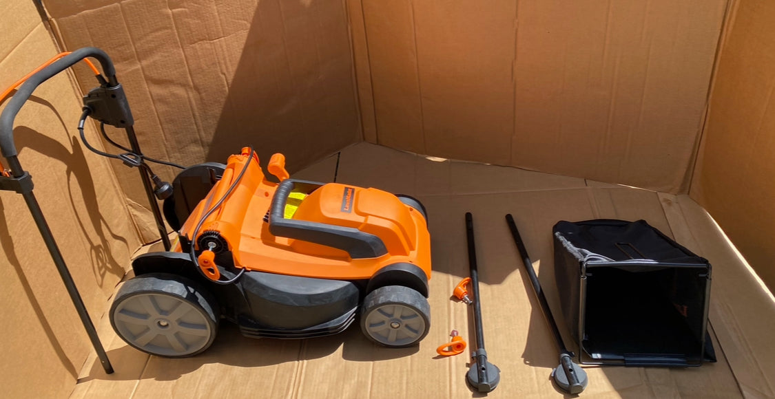 LawnMaster MEB1216K Electric Lawn Mower 16" 12AMP, Black & Orange