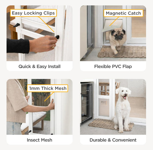 New Open Box Hakuna Pets V2 Patio Pet Door Screen Insert Panel For Sliding Doors