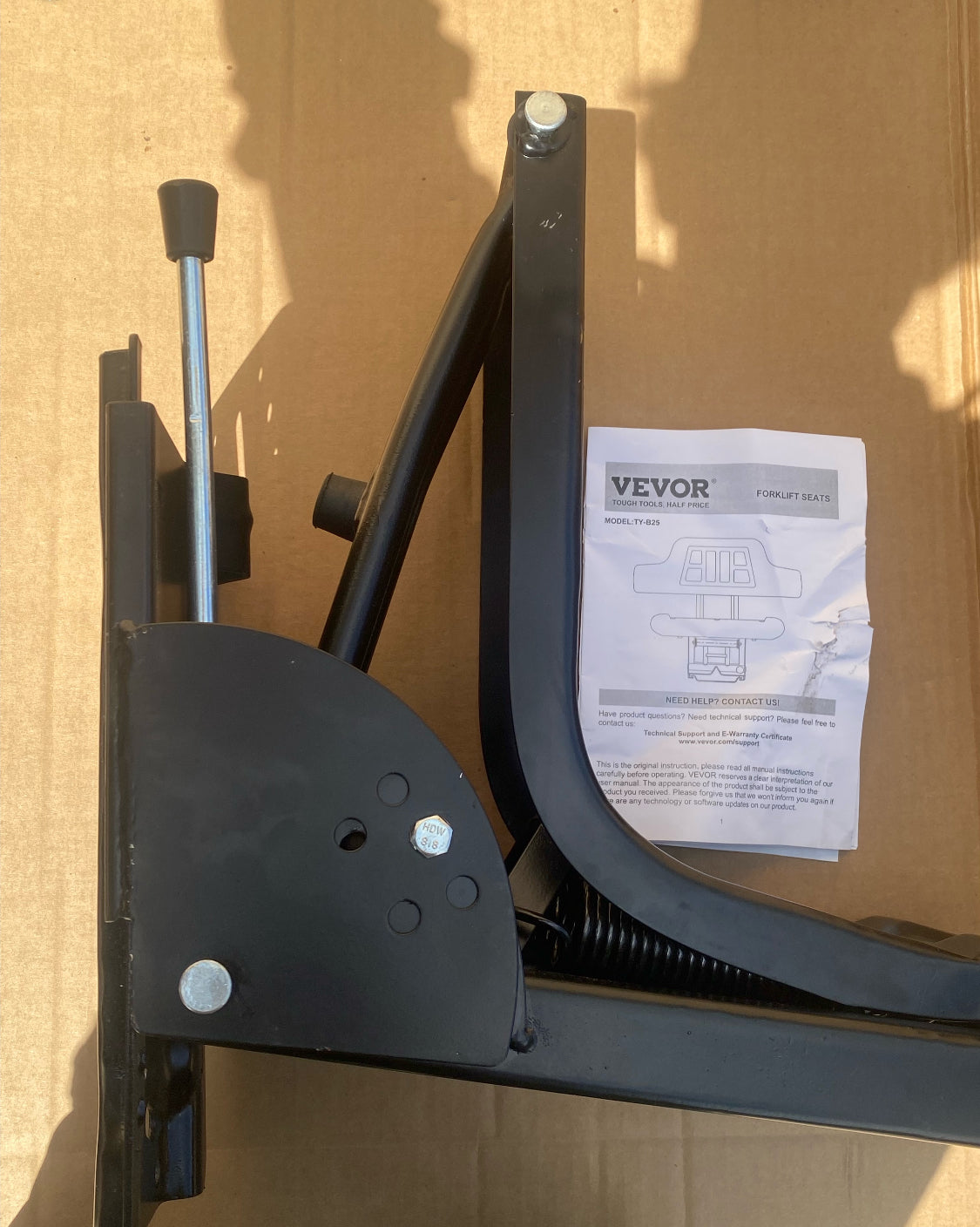 VEVOR Universal Adjustable Forklift/Tractor Seat With Micro Switch, Black