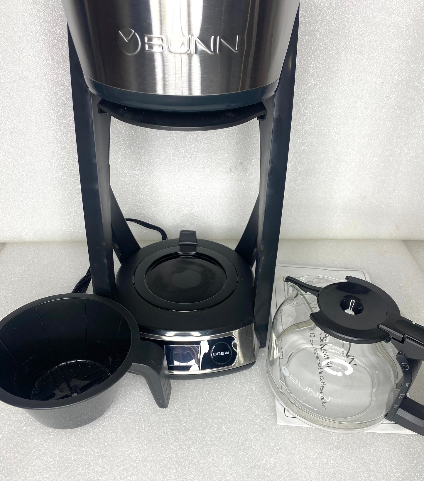 BUNN Heat & Brew Programmable Coffee Maker 10 Cup, Stainless Steel