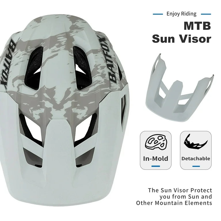 New Bat Fox Size M (55-58cm) Adjustable Lightweight Bicycle Helmet, White/Camo