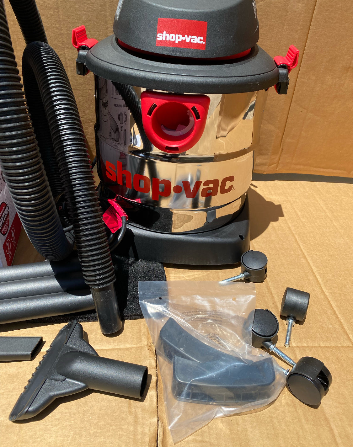 Like New Shop-Vac Wet/Dry 5 Gallon, 4.5 Peak HP Vacuum, Stainless Steel