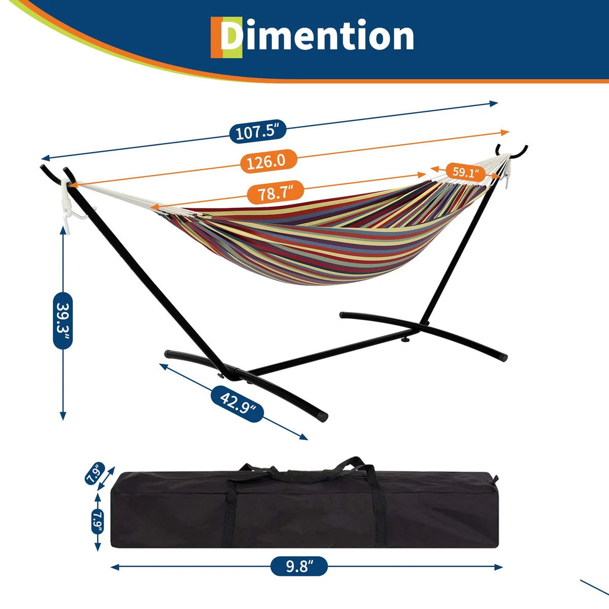 New Other Garvee 2-Person Portable Hammock With Space-Saving Steel Stand