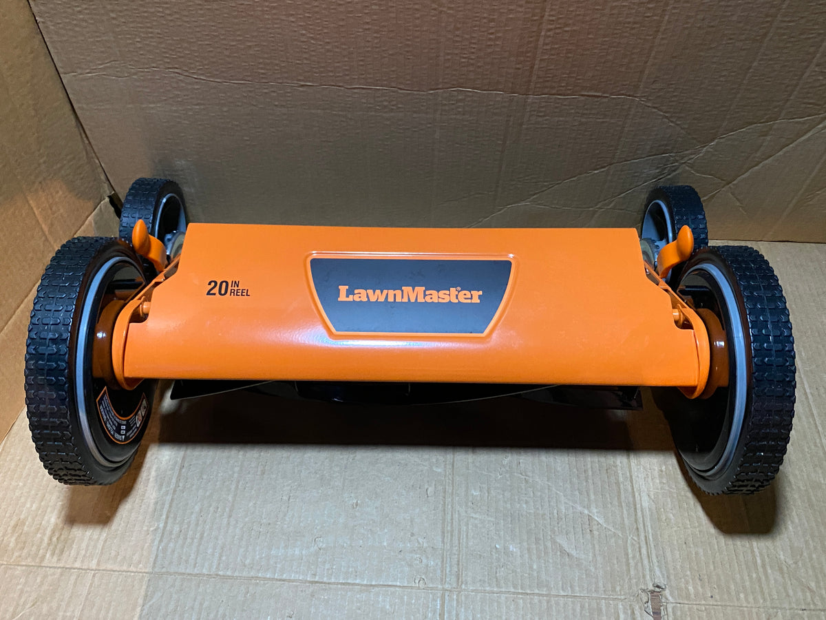 LawnMaster 20” 5-Blade Push Reel Lawn Mower, Orange/Black