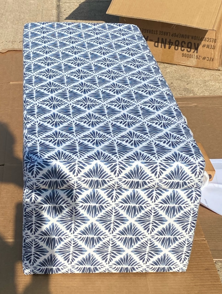 New Other HomePop 36" Decorative Storage Bench, Blue Geometric Pattern
