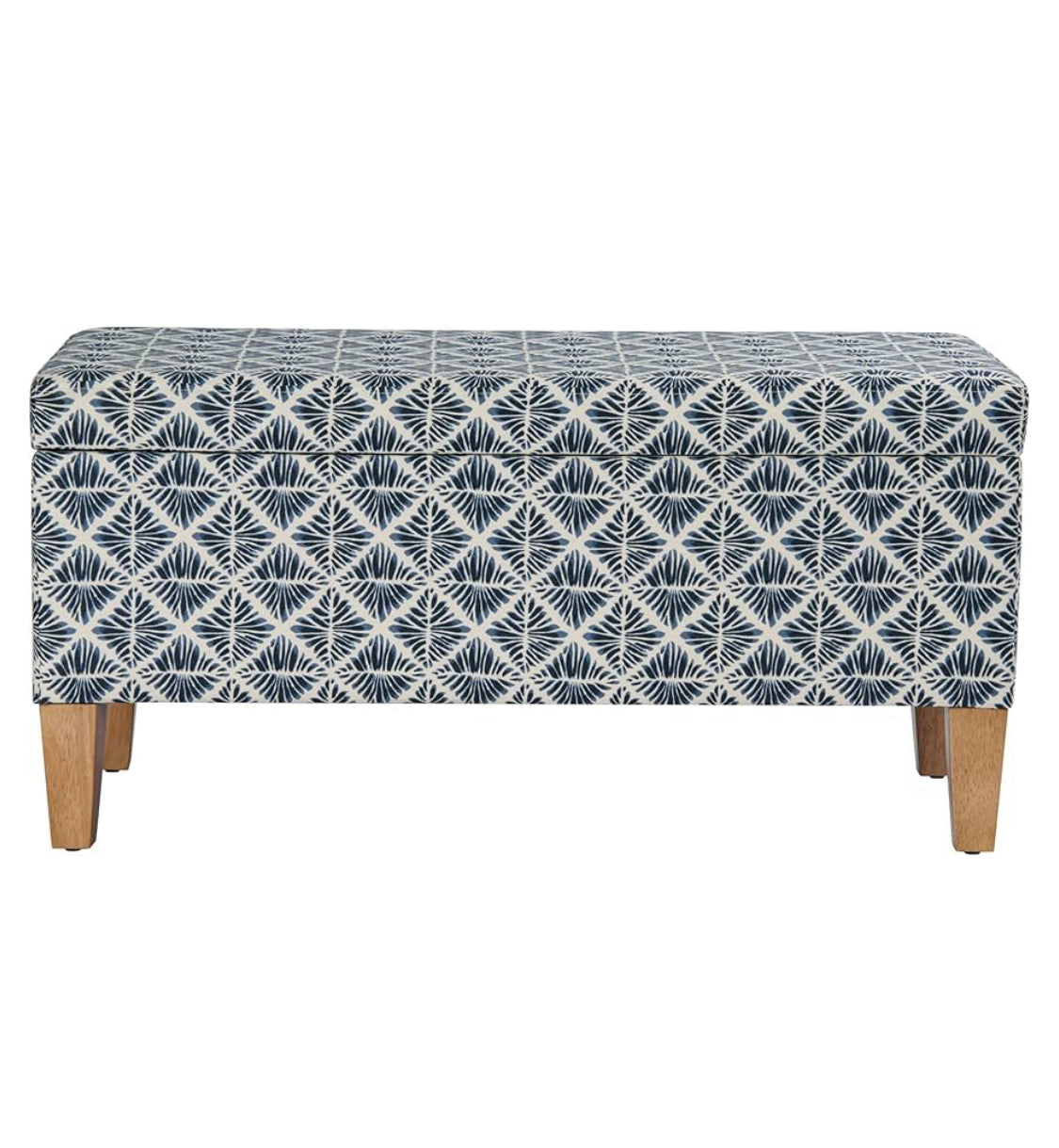New Other HomePop 36" Decorative Storage Bench, Blue Geometric Pattern