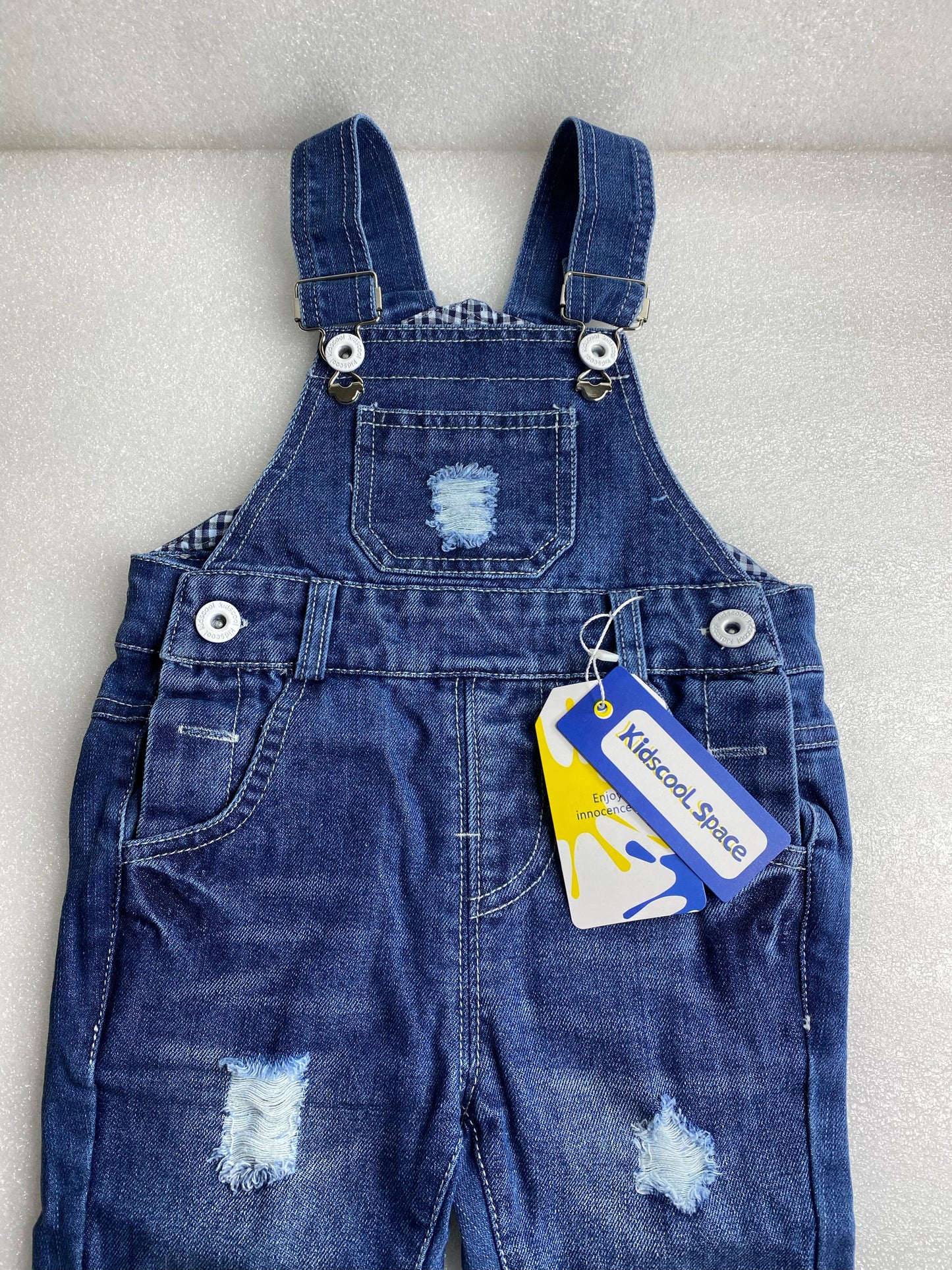 New Kidscool Space Size 12-18 M Baby Overall Small Bib Pocket Denim Workwear