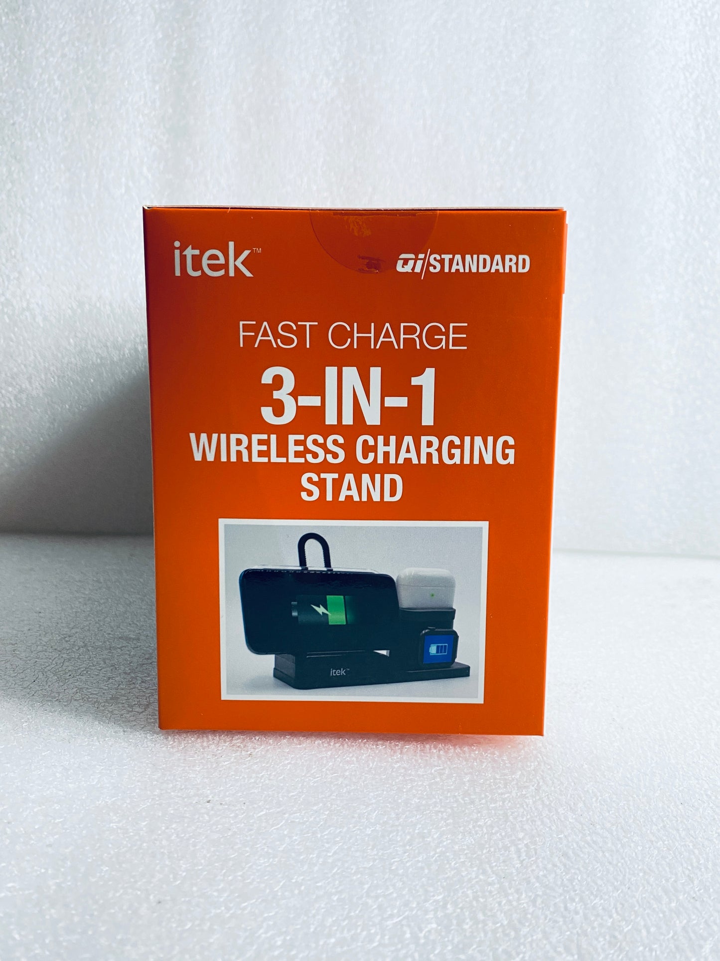 Lot Of 2 - New Itek 3-in-1 Qi Wireless Charging Stand, USB-C Cable, Black