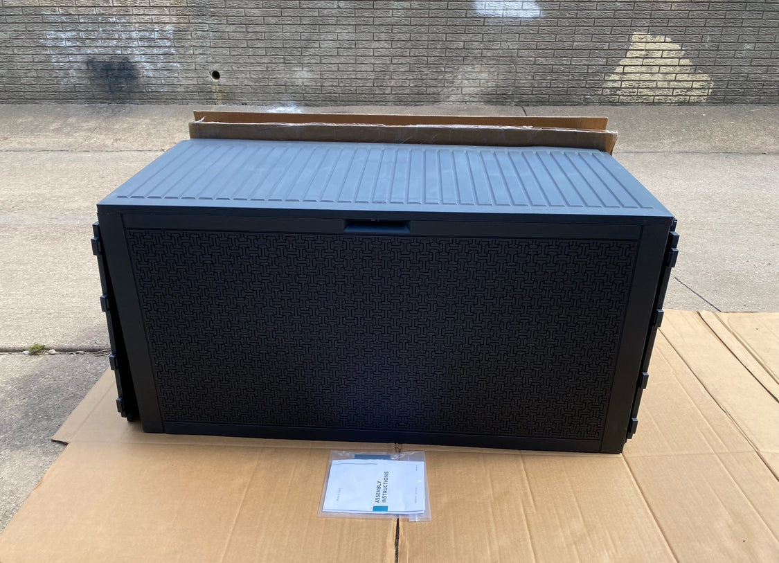 New Other YITAHOME 90 Gal Large Outdoor Lockable Deck Box W/ Handles, Dark Grey