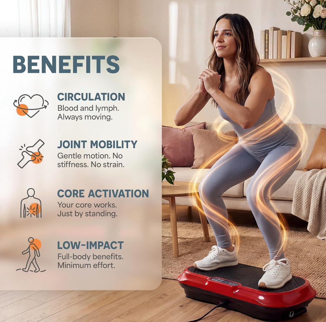 New Other Lifepro Waver Vibration Plate Exercise Machine With 99 Speeds, Red