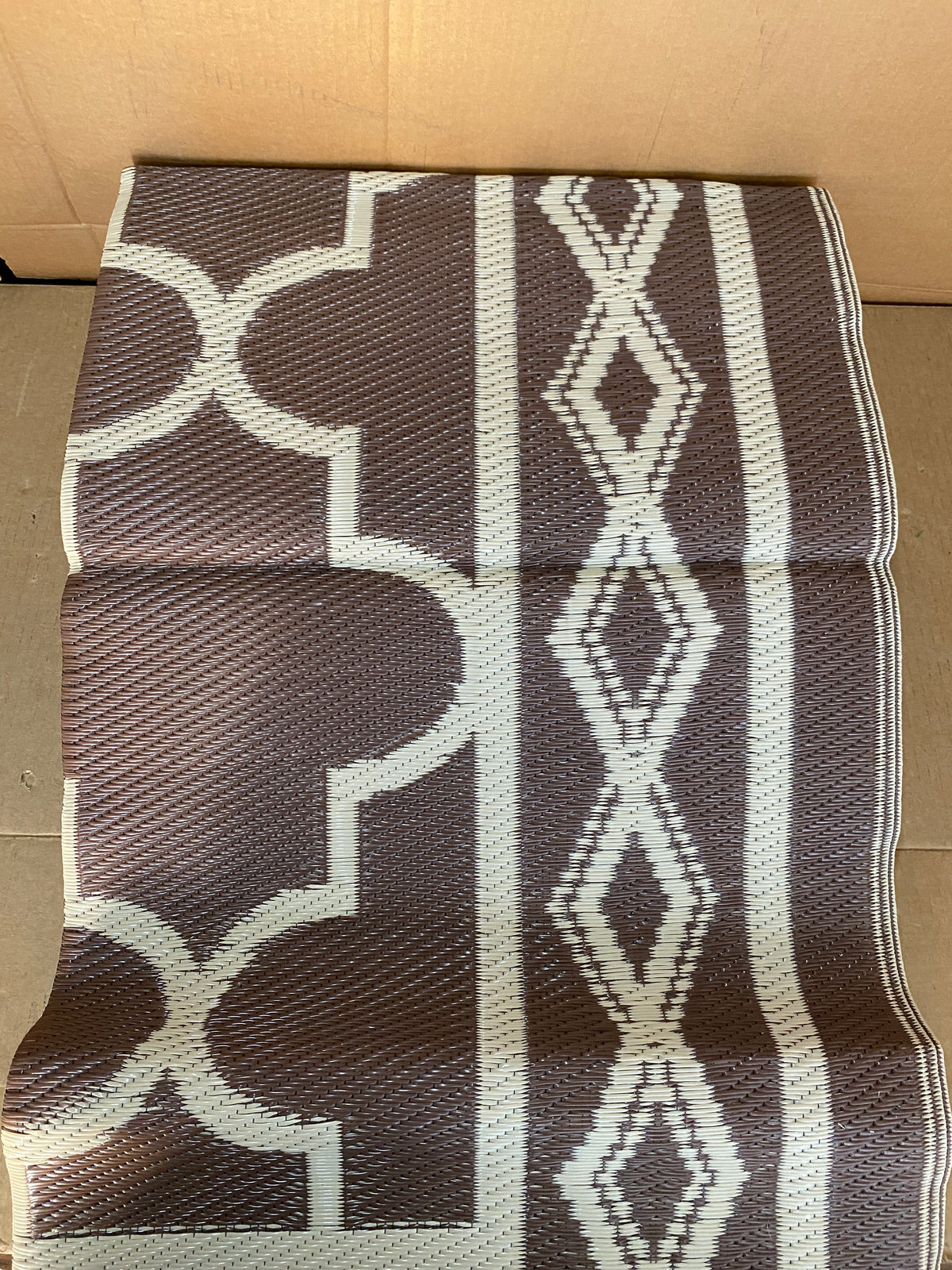 New Other Garvee 9’ x 12’ Outdoor Foldable Reversible Plastic Straw Rug, Brown